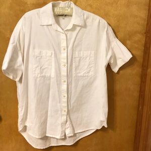 Madewell pristine white cotton short sleeve shirt